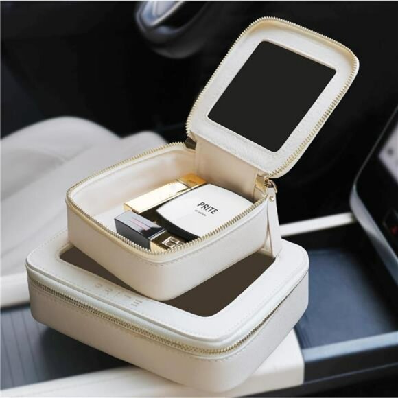 Waterproof Makeup Bag Travel Cosmetic Organizer PU Leather Toiletry Case Large - Picture 2 of 7